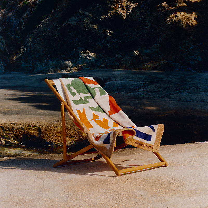 Picto de Plage beach towel - Black | Hermès USA